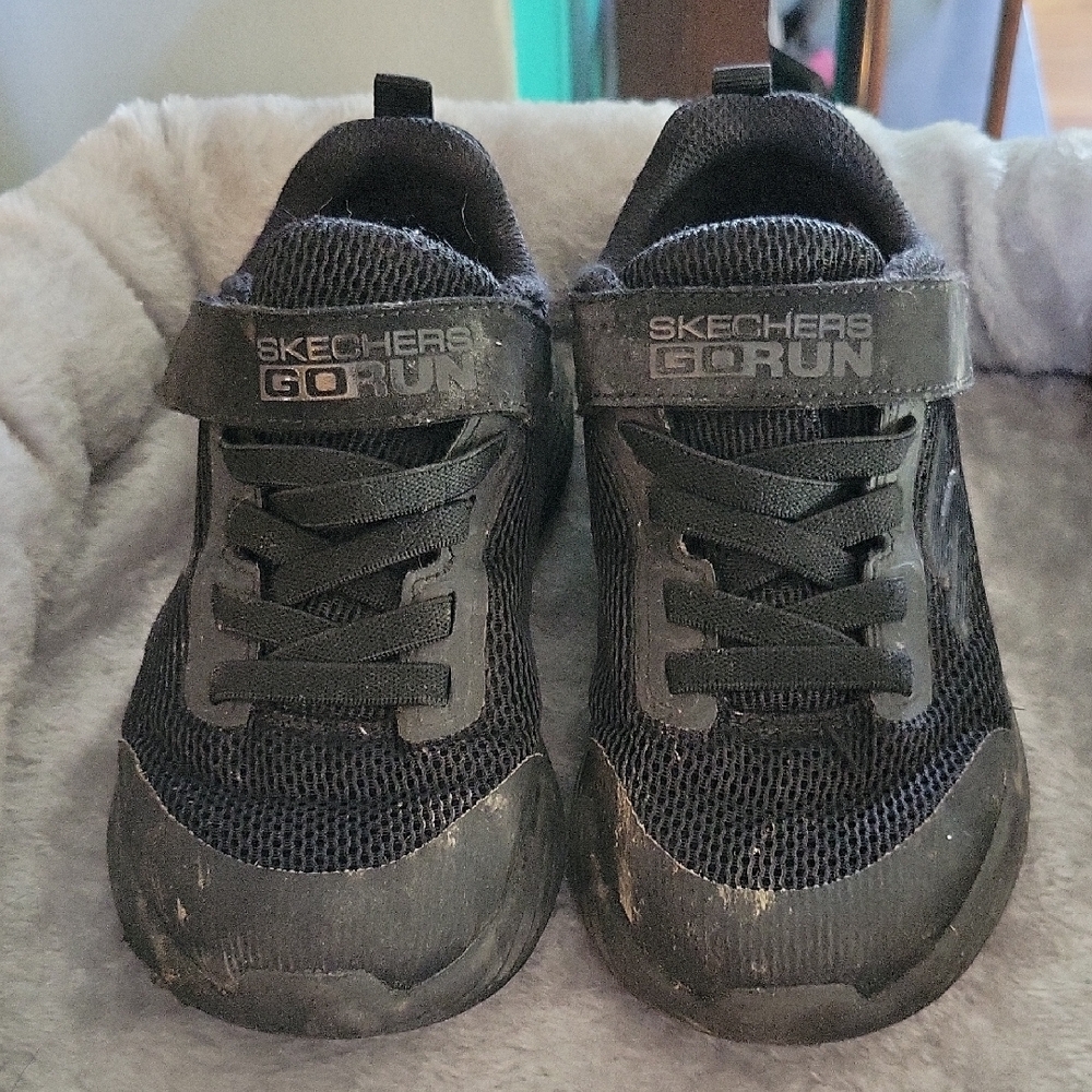 Skechers Go Run Black Kids Shoes